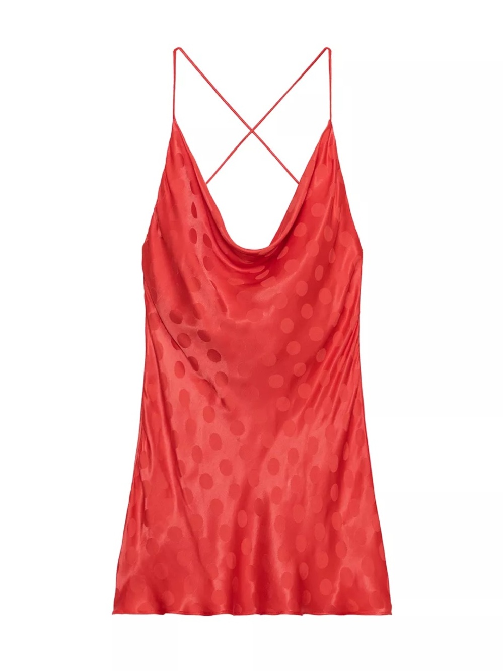 Zara Satin Polka Dot Dress